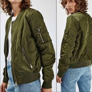 Topshop Green Bomber Jacket